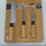 Daska za rezanje five s 3 noža 35 x 25 x 4 cm bambus