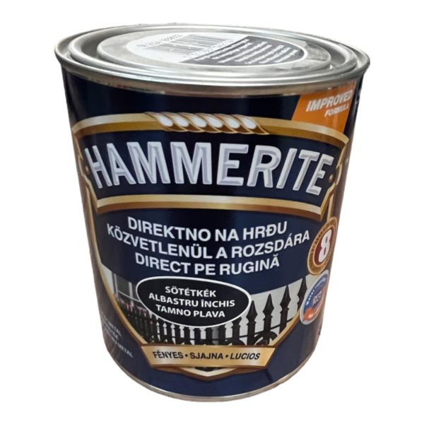 Boja za željezo hammerite sjaj lak tamno plava 0,75 l
