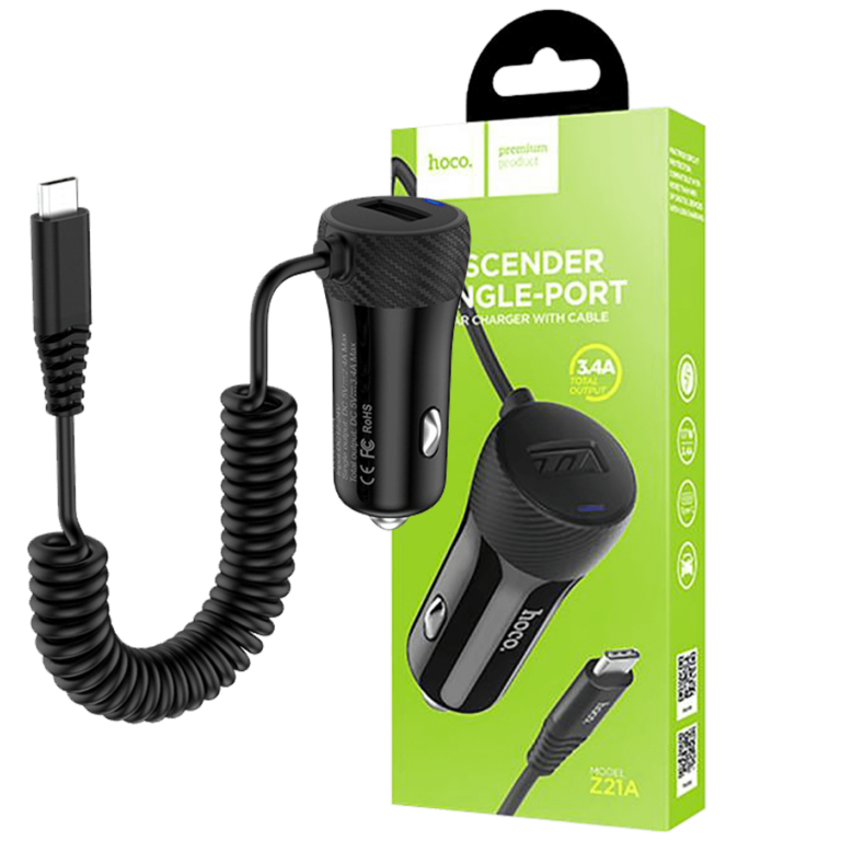hoco. Auto punjač sa micro USB kabelom