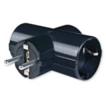 ALING CONEL T razdjelnik s 3 šuko utičnice 16A 250V~ max.3600W, crni A320.13