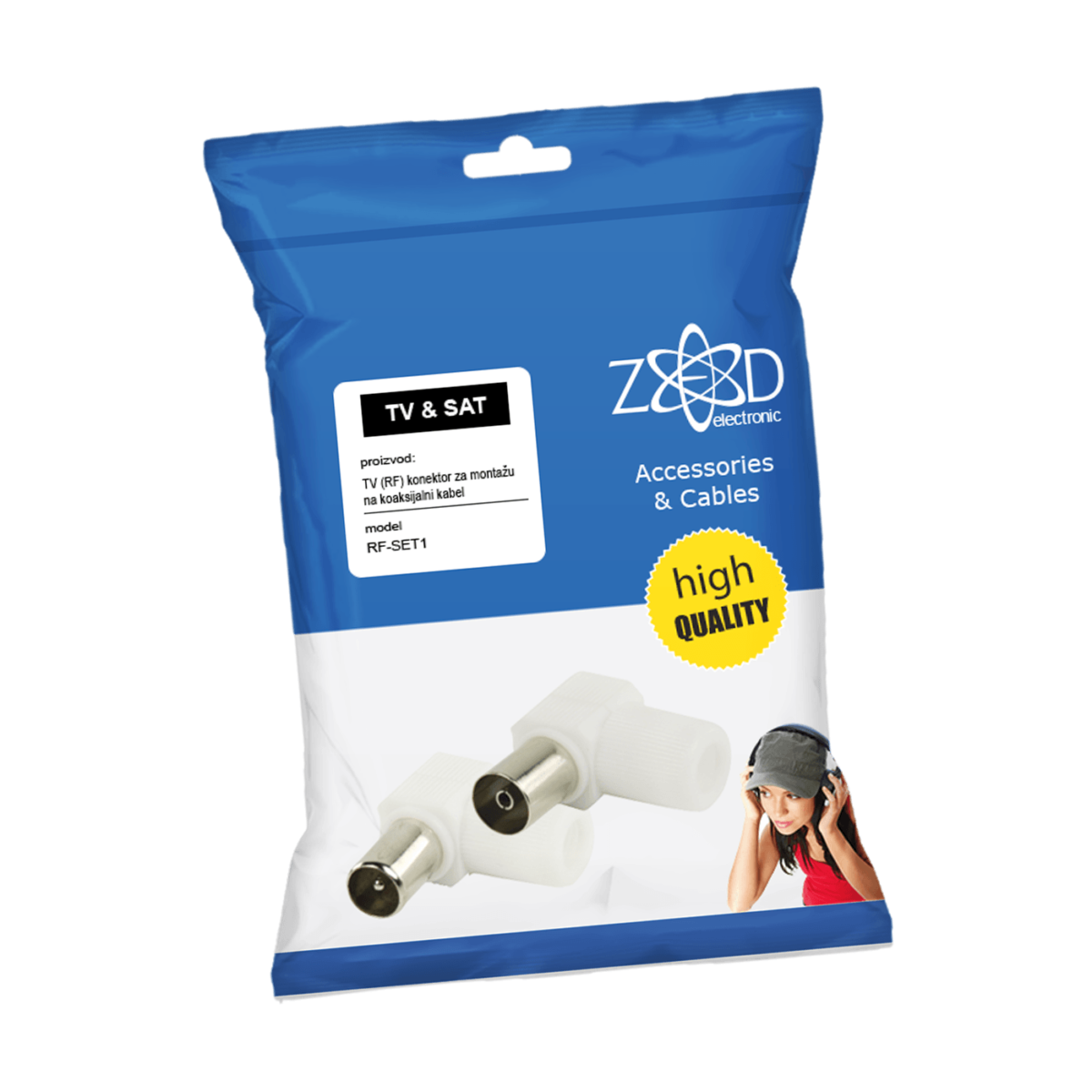 ZED electronic RF utikač + RF utičnica plastična - RF-SET1