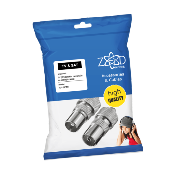 ZED electronic RF utikač + RF utičnica metalna - RF-SET2