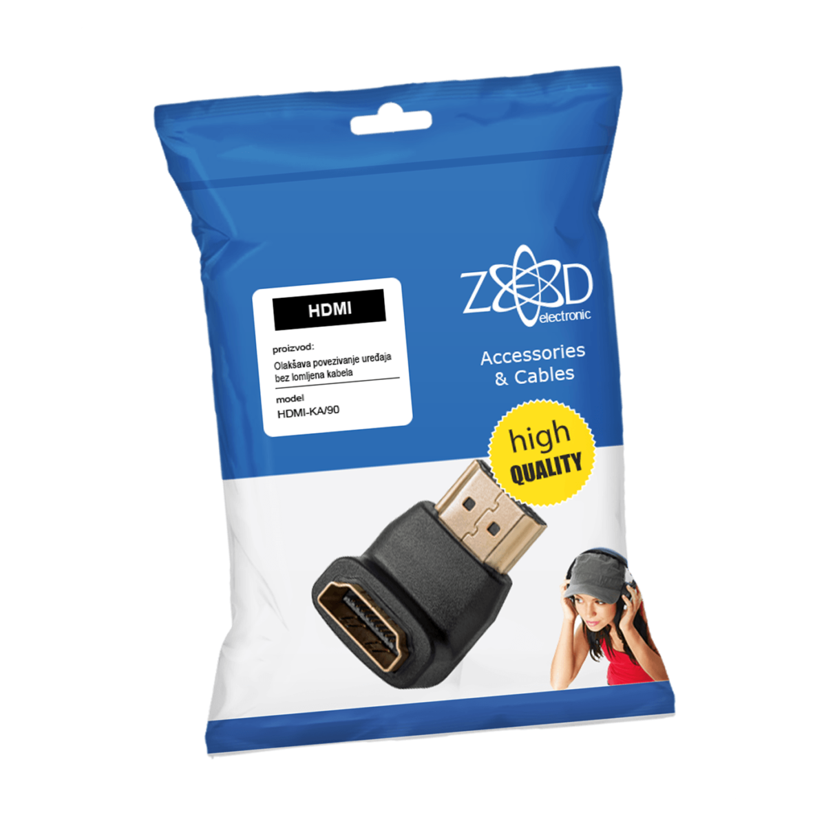 ZED electronic Adapter HDMI kutni 90° - HDMI-KA/90