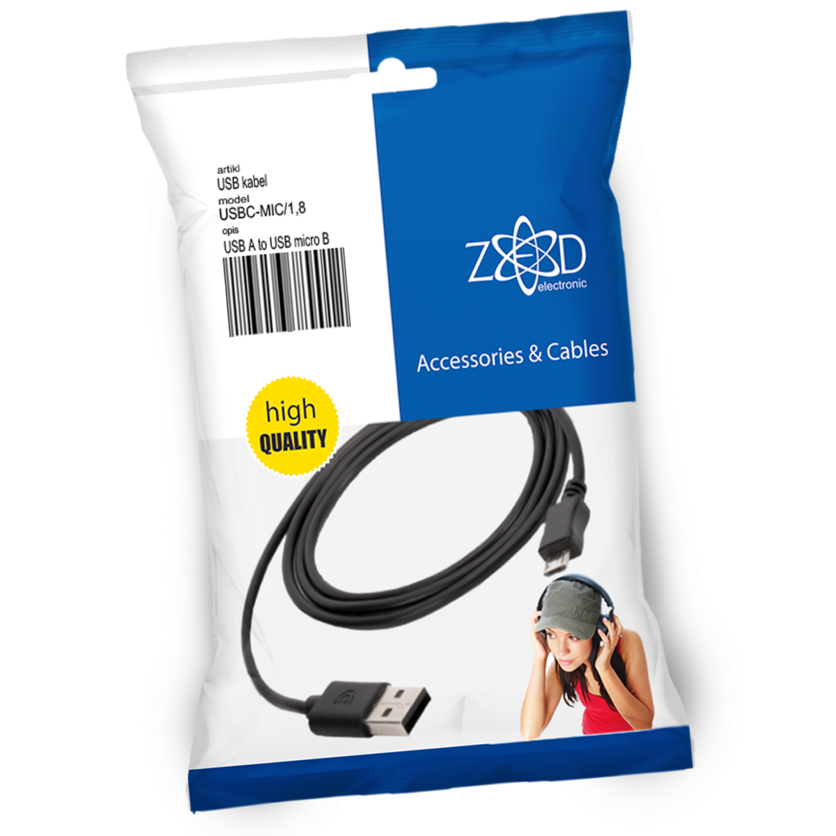 ZED electronic USB A na USB micro kabel