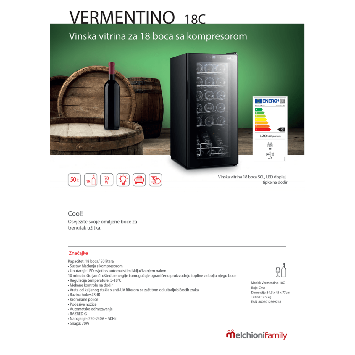zapremina 50 lit - VERMENTINO 18 C