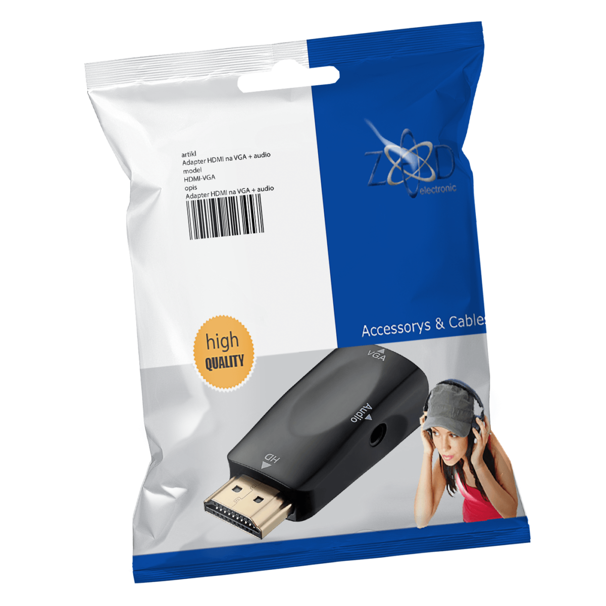 ZED electronic Adapter HDMI na VGA + audio - HDMI-VGA