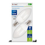 V-TAC LED žarulja - 5.5W E14 svijeća 4000K 2 kom / blister 7292