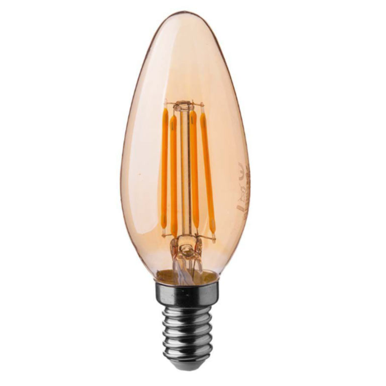 V-TAC LED žarulja - 4W filament E14 svijeća 2200K jantar 217113