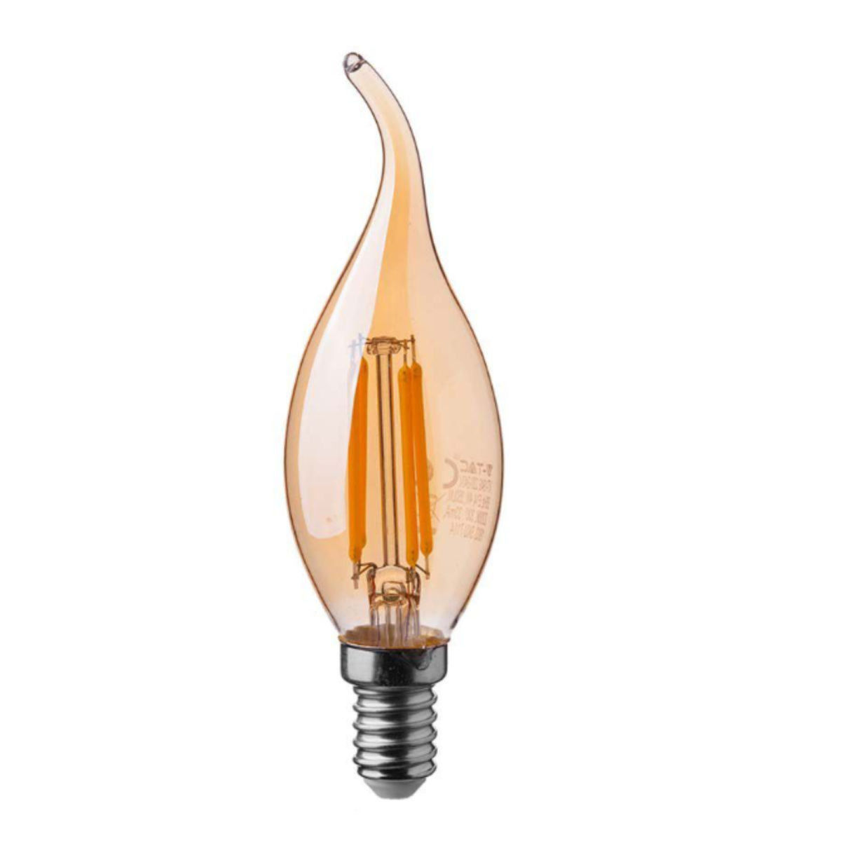 V-TAC LED žarulja - 4W filament E14 svijeća 2200K jantar 217114
