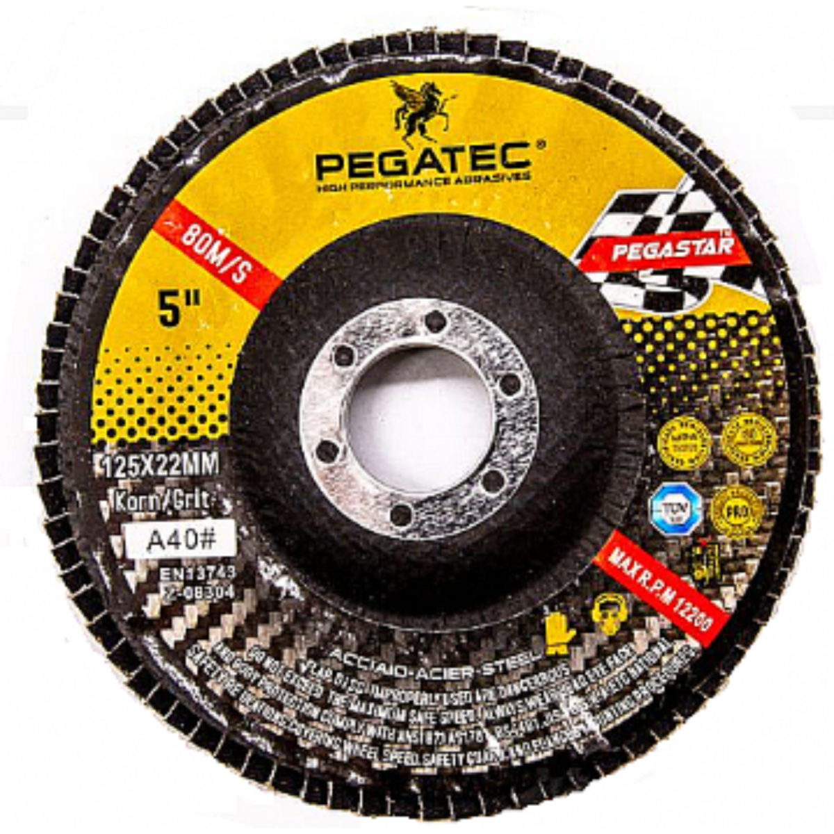 KSA ELEKTROPROFI Lepez. brusna ploča-Pegastar-zaob.-Fe-G40-D125MM 479 12540M