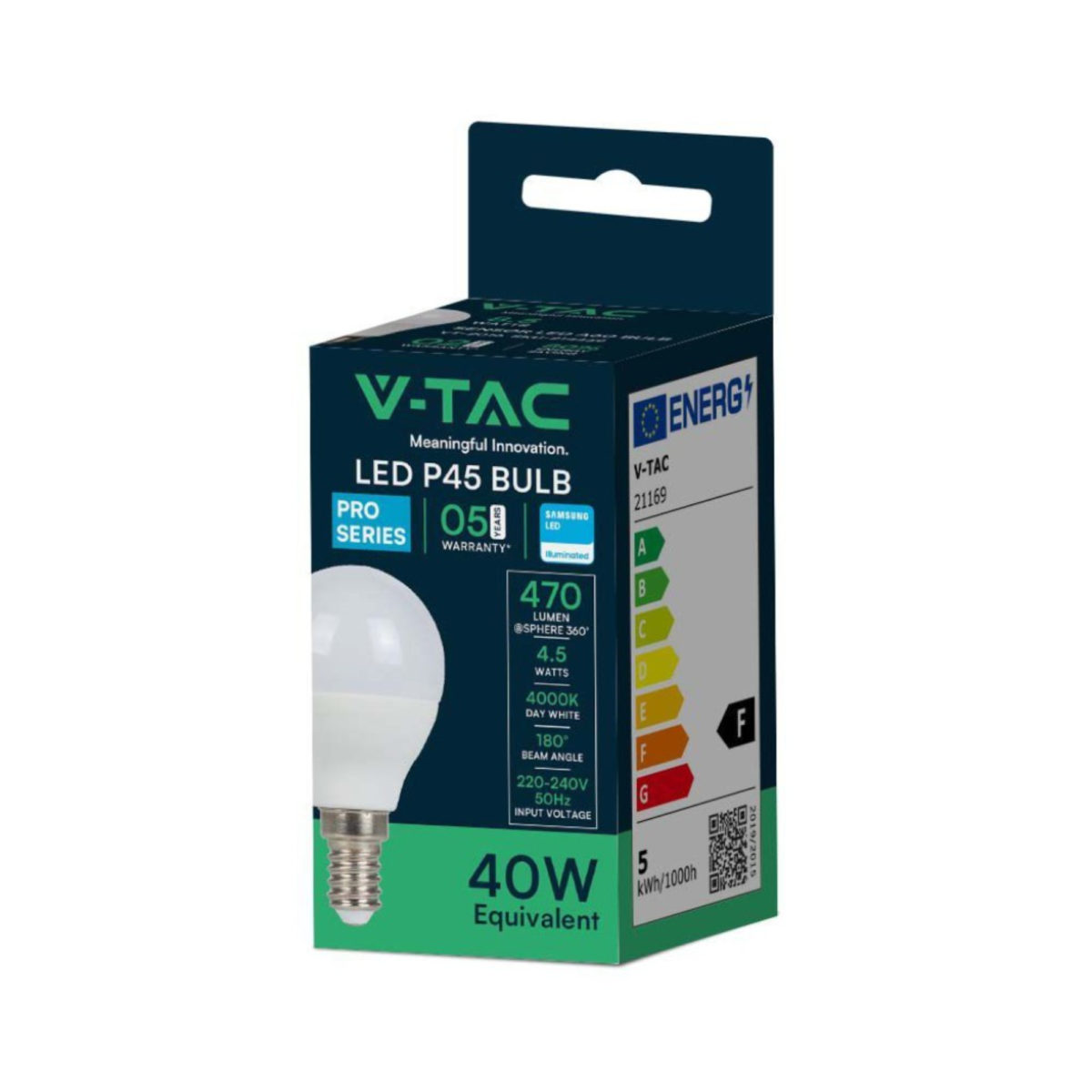 V-TAC LED žarulja - SAMSUNG čip 5.5W E14 P45 4000K - 5 GODINA GARANCIJE 21169