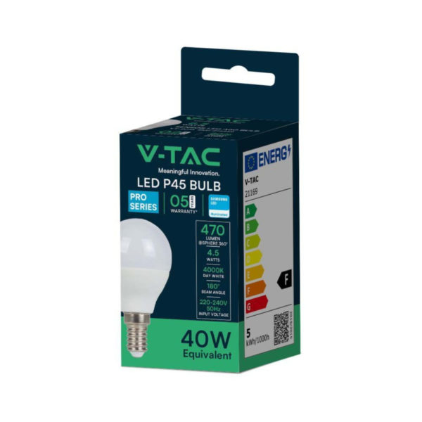 V-TAC LED žarulja - SAMSUNG čip 5.5W E14 P45 4000K - 5 GODINA GARANCIJE 21169