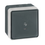 ALING CONEL Tipkalo prek. zvono s ind. PROTECTA 10AX 250V~ IP55, tamno sivo A22516.A1