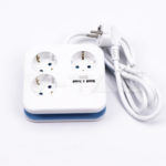 V-TAC Trostruka prenosiva šuko utičnica + 2 USB 2,4A 3x1,5mm2, 45º , 16A, 1,4m, bijela 8799