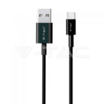 V-TAC USB tip C kabel duljine 1M, Pearl serija, crni 8483