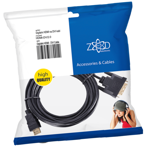 ZED electronic HDMI na DVI kabel