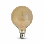 V-TAC Filament LED žarulja 8W E27 G125 jantar, 2200K 7149