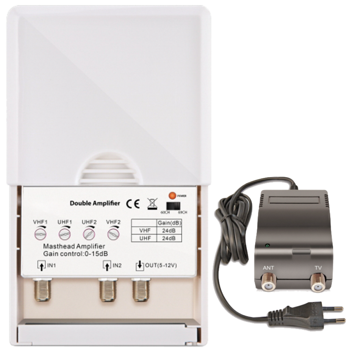 Amiko Pojačalo antensko + LTE / 4G filter sa 2 podesiva ulaza - DOUBLE AMPLIFIER