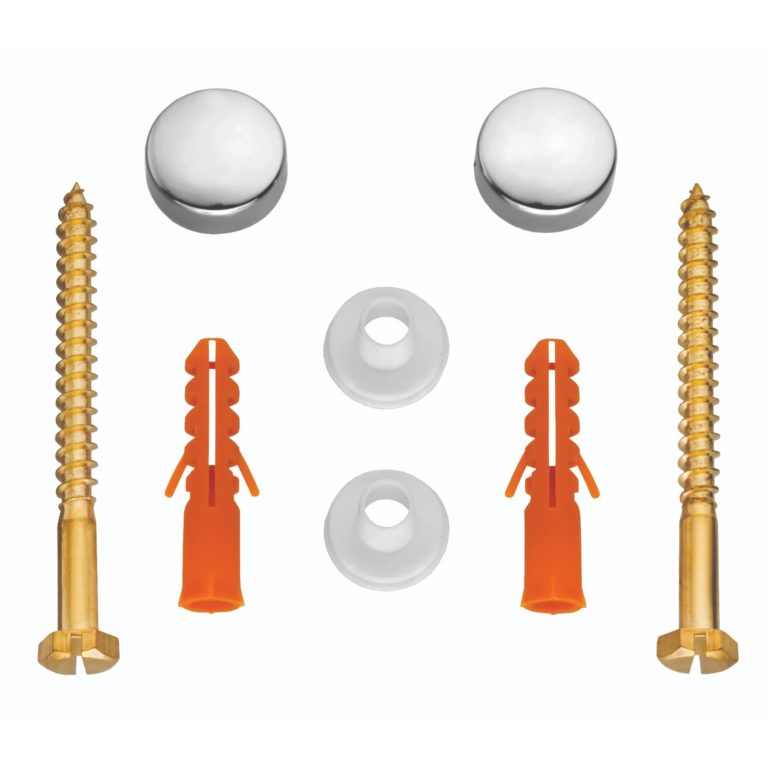 Set za učvršćivanje WC školjke s vijcima M6x70 mm, tiplama, podloškama i krom kapicama