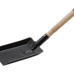 LOPATICA METALNA CRNA S DRVENOM DRŠKOM 375mm