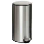 FIVE srebrna inox kanta za smeće 30L Delta s pedalom i ravnim poklopcem