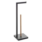 FIVE DRŽAČ TOALETNOG PAPIRA NATUREO, 64,5X20X20 CM, METAL/BAMBOU, CRNI