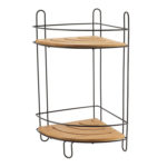 TENDANCE KOŠARICA ZA TUŠ DVOSTRUKA KUTNA, METAL, BAMBUS/CRNA