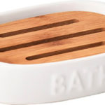 TENDANCE DRŽAČ SAPUNA BATH DOLOMIT/BAMBUS, BIJELI