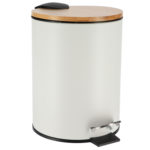 TENDANCE KANTA ZA SMEĆE NA PEDALU 2,5L SOFT CLOSE METAL-BAMBUS, BIJELA