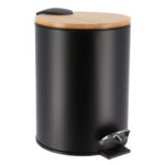 TENDANCE KANTA ZA SMEĆE NA PEDALU 2,5L SOFT CLOSE METAL-BAMBUS, CRNA