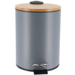 TENDANCE KANTA ZA SMEĆE NA PEDALU 2,5L SOFT CLOSE METAL-BAMBUS, SIVA