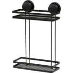 TENDANCE DVOSTRUKA KOŠARICA ZA TUŠ, VAKUM, METAL, CRNA
