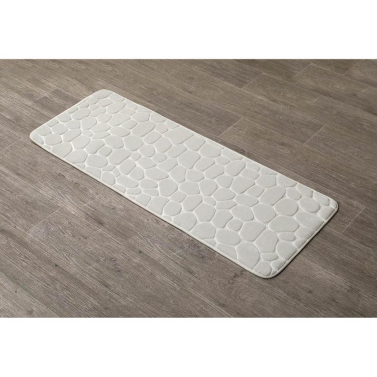 TENDANCE kupaonski tepih Pebble 45x120 cm s memorijskom pjenom u prljavo bijeloj boji