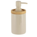 Tendance Verona dozator za sapun 280 ml od poliresina i bambusa u bež boji