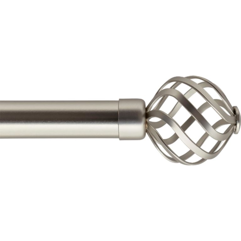 Luance razvlačna karniša Florence srebrna s kuglastim završecima, duljina 210-380 cm, promjer 19 mm