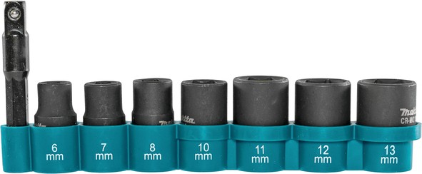 Makita 8-dijelni set 1/4 udarnih nasadnih ključeva s adapterom E-12289