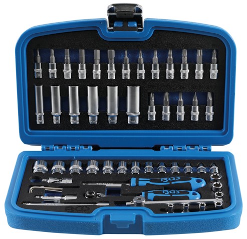 BGS set nasadnih ključeva i bitova 4-14 mm 1/4 u koferu, 53 dijela