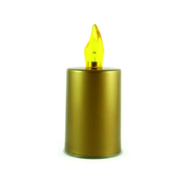 LED svijeća 2xAA zlatna- žuti plamen  BC 177