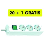 BRENNENSTUHL Brennenstuhl trostruka prenosiva šuko utičnica s prekidačem 3x1,5mm2, 45º , 16A, 3m, bijela<br> B1152320400