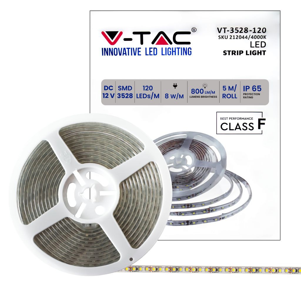 18971-m-4000k-ip65-7599066296 V-TAC LED traka 8W/m 3528 - 120 LED/m 4000K IP65 212044 - Slika 1