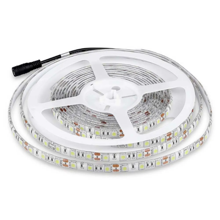 V-TAC LED traka 7W/m 5050 60 LED/m RGB IP65 212155 u roli s vidljivim RGB LED čipovima i IP65 zaštitom