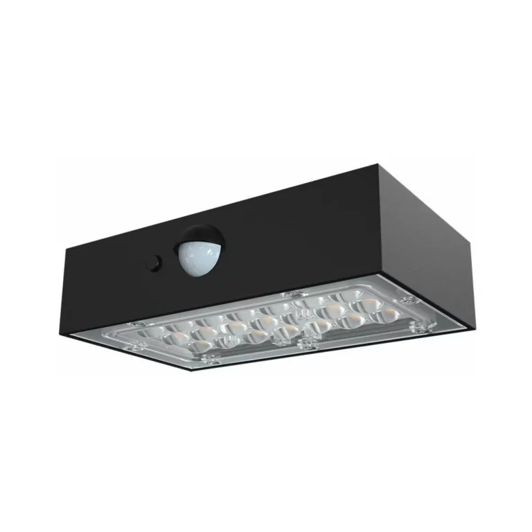 V-TAC LED solarna crna solarna zidna lampa 3W 350lm 4000K 3000K