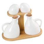 Altom Design set za sol, papar, ocat i ulje na podlozi od bambusa -01010156