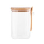 Altom Design BOROSILIKAT KVADRATNI SPREMNIK 1000ML S POKLOPCEM OD BAMBUSA I ŽLICOM ( 0203018432 ) - Slika 2