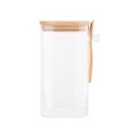 Altom Design BOROSILIKAT KVADRATNI SPREMNIK 1200ML S POKLOPCEM OD BAMBUSA I ŽLICOM ( 0203018433 )