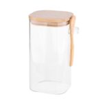 Altom Design BOROSILIKAT KVADRATNI SPREMNIK 1200ML S POKLOPCEM OD BAMBUSA I ŽLICOM ( 0203018433 ) - Slika 3