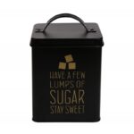 Altom Design kvadratna kutija crna, zlatni natpis Sugar 11X11X14 cm - 0204018331 - Slika 2