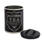 Altom Design okrugla limenka 11x16,5 cm crna dekor Tea - 0204018363 - Slika 3
