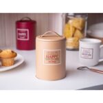 Altom Design okrugla posuda za kavu, čaj, šećer Happy Home bež s ručkom 0204018403 - Slika 2
