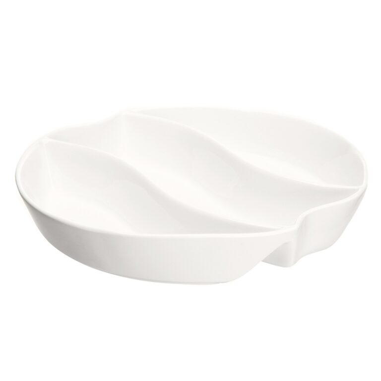 Altom Design porculanska porculanska zdjela s 3 odjeljka iz kolekcije Regular, kremaste boje